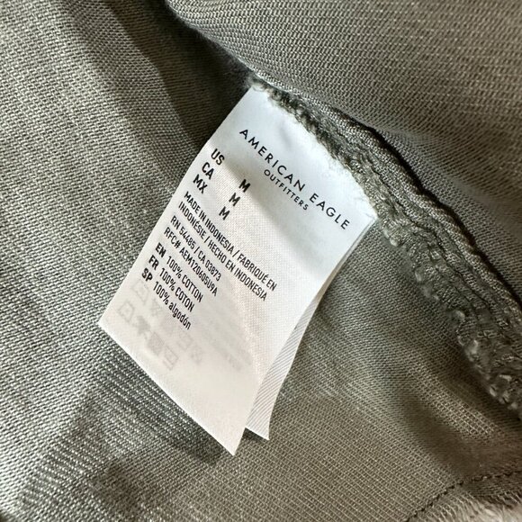 AMERICAN EAGLE Camo Camouflage Shirt Jacket Shacket Size Medium Green - Picture 9 of 12